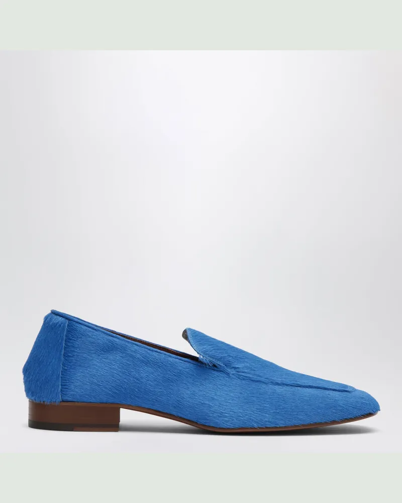 Dries van Noten Elektrisch blaue Loafer aus Kalbshaar Blue