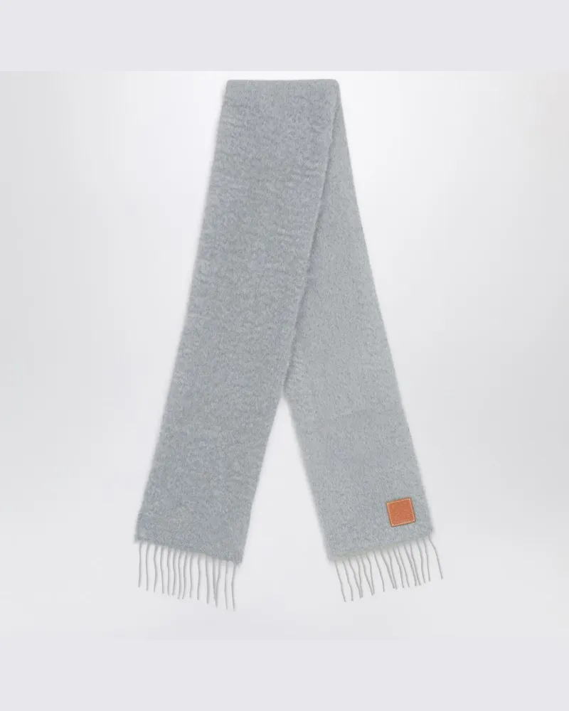 Loewe Hellgrauer Schal aus Mohair Grau