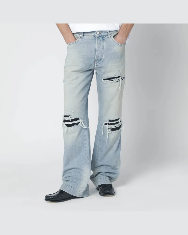 Amiri Jeans mit Rissen in Mist Indigo Light
