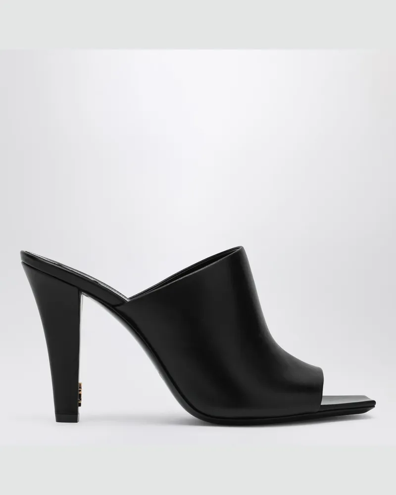 Saint Laurent Schwarze Leder-Mule Jill Black
