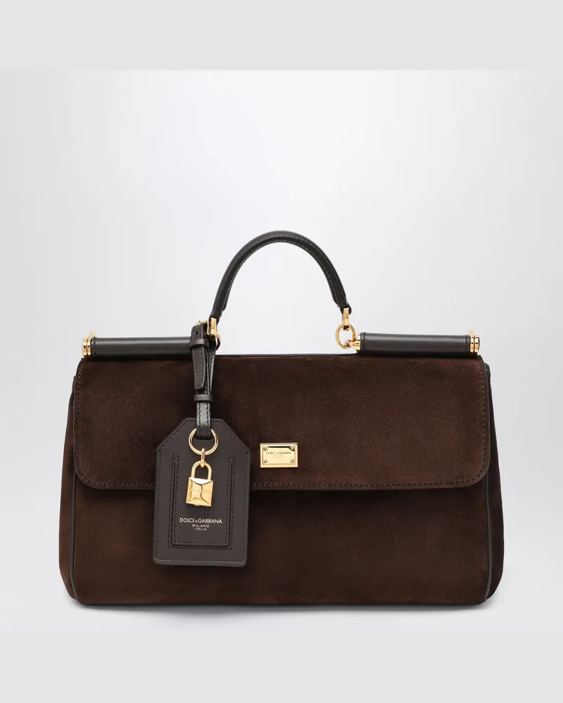 Dolce & Gabbana Braune Wildledertasche Mein Sizilien Brown