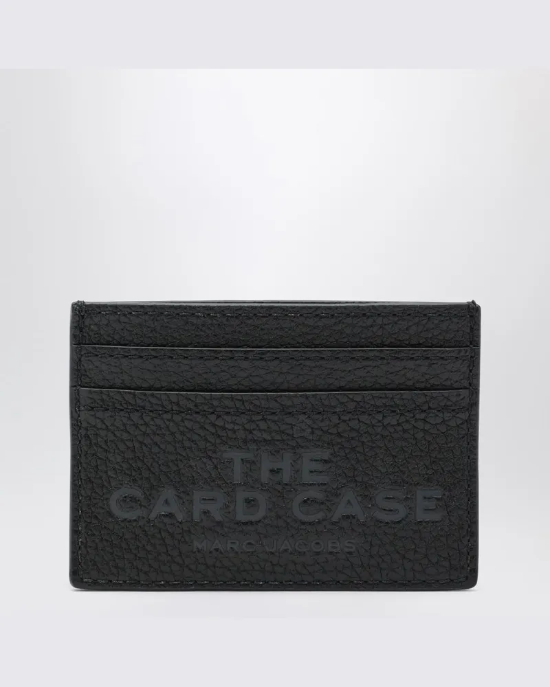 Marc Jacobs Kartenetui aus schwarzem Vollnarbenleder 