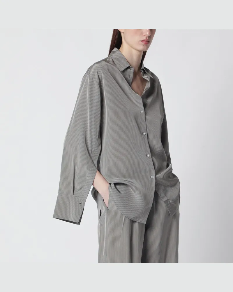 Róhe Oversize-Hemd in Hellgrau mit Streifen Grey