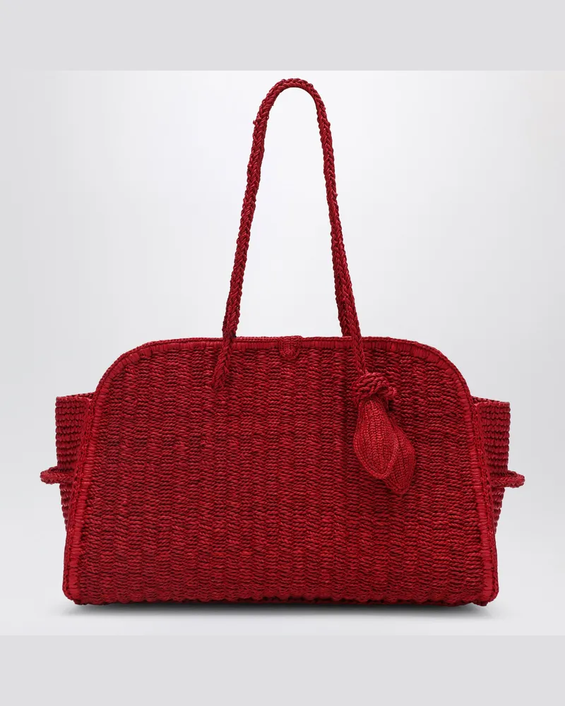 Jacquemus Rote Turismo-Tasche aus Raffia Red