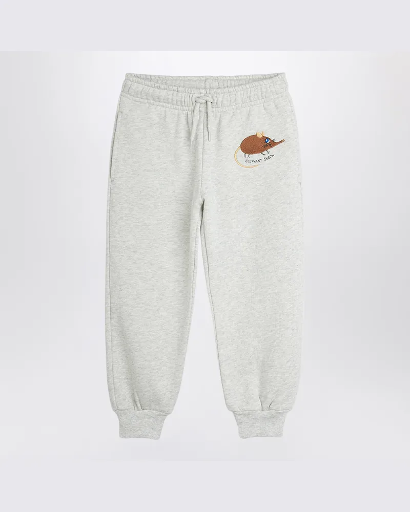Mini Rodini Graue melierte Baumwoll-Jogginghose Grey