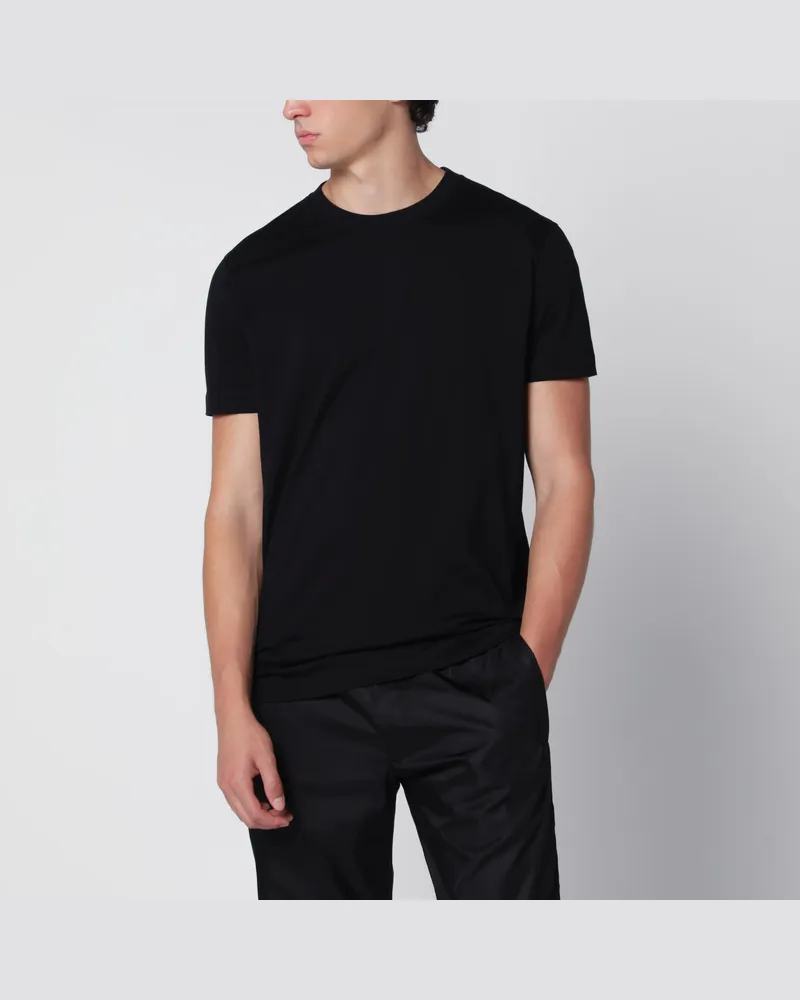 Prada Set aus drei schwarzen Baumwoll-T-Shirts Black