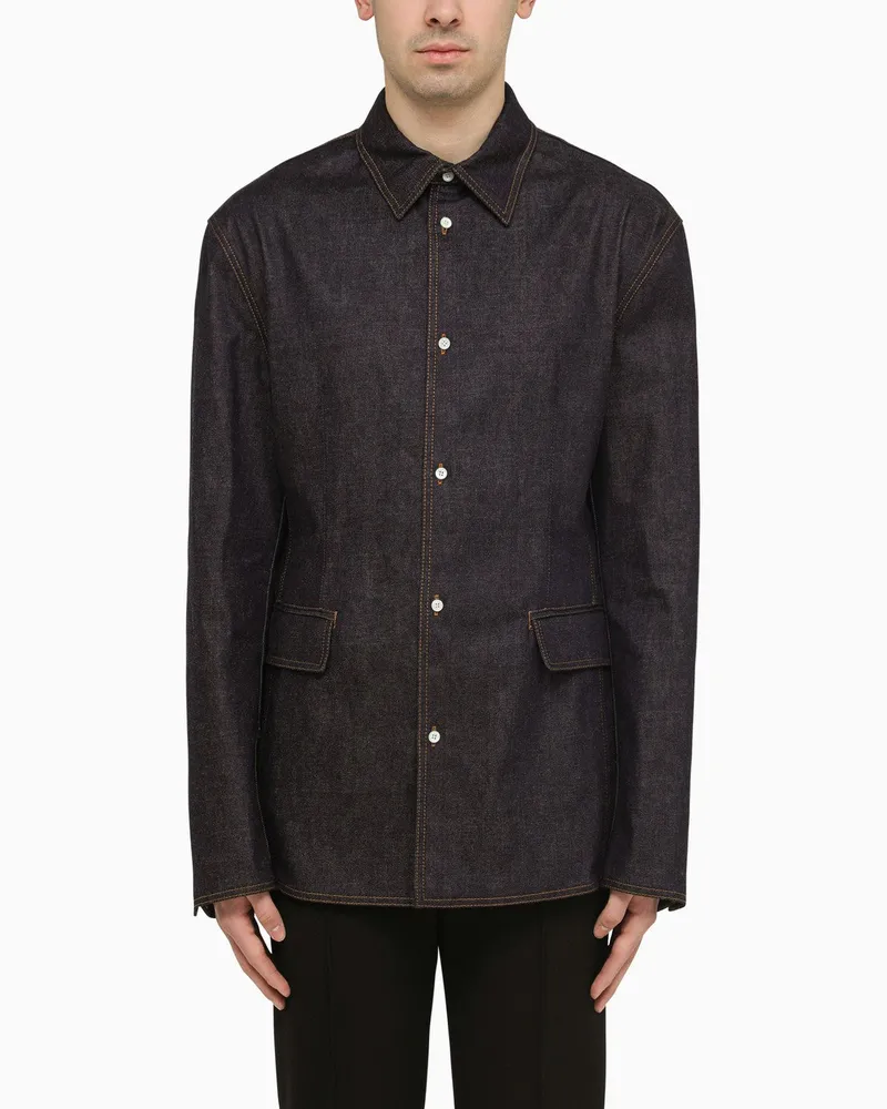 Prada Blaue Hemdjacke aus Jeansstoff Blue