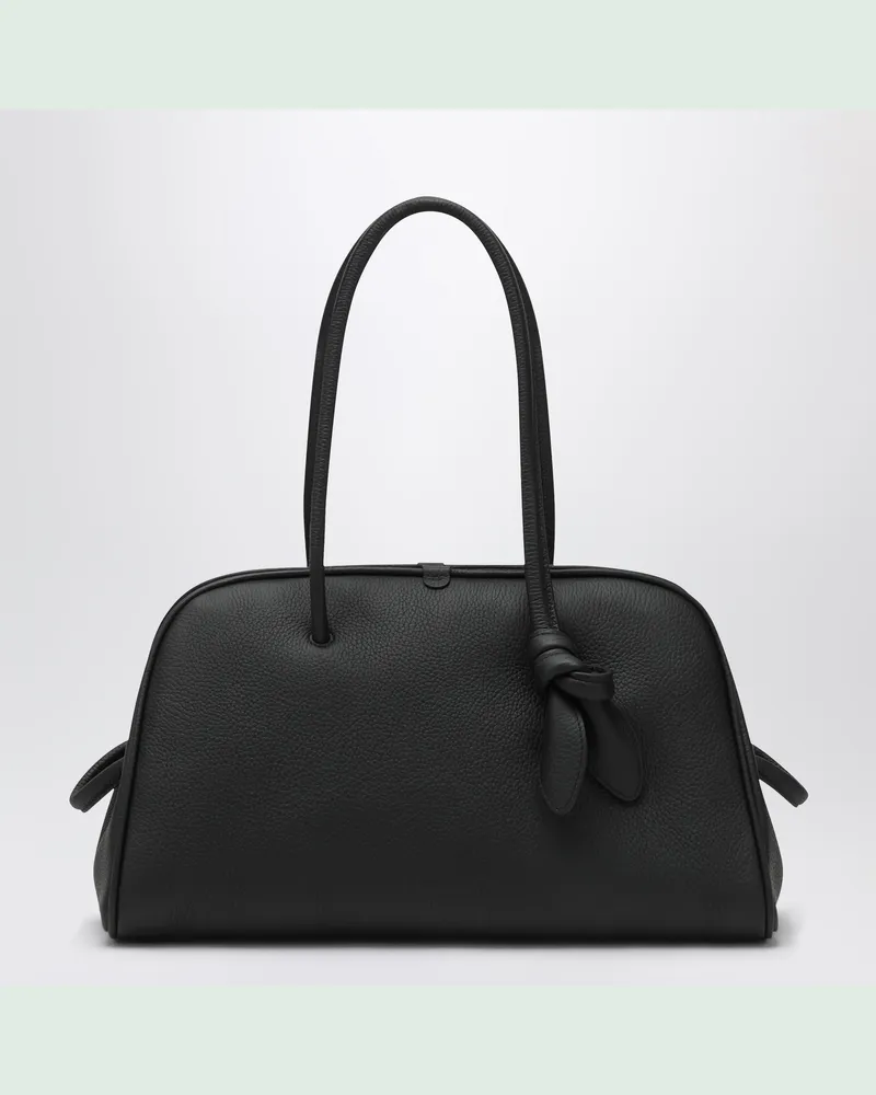 Jacquemus Mittelgroße Turismo Tasche aus schwarzem Leder Black