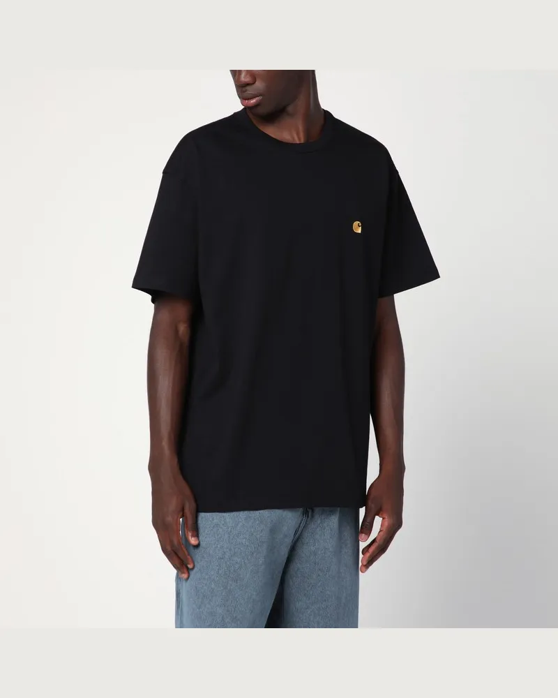 Carhartt WIP Schwarzes S/S Chase T-Shirt aus Baumwolle Schwarz