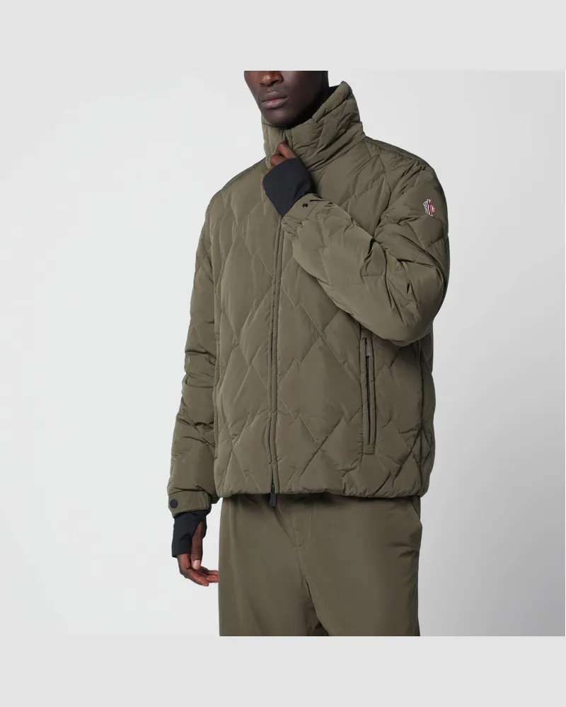 Moncler Khakigrüne gesteppte Daunenjacke Green