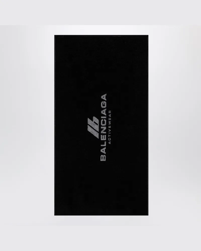 Balenciaga Schwarzes Sporthandtuch Activewear aus Baumwolle 