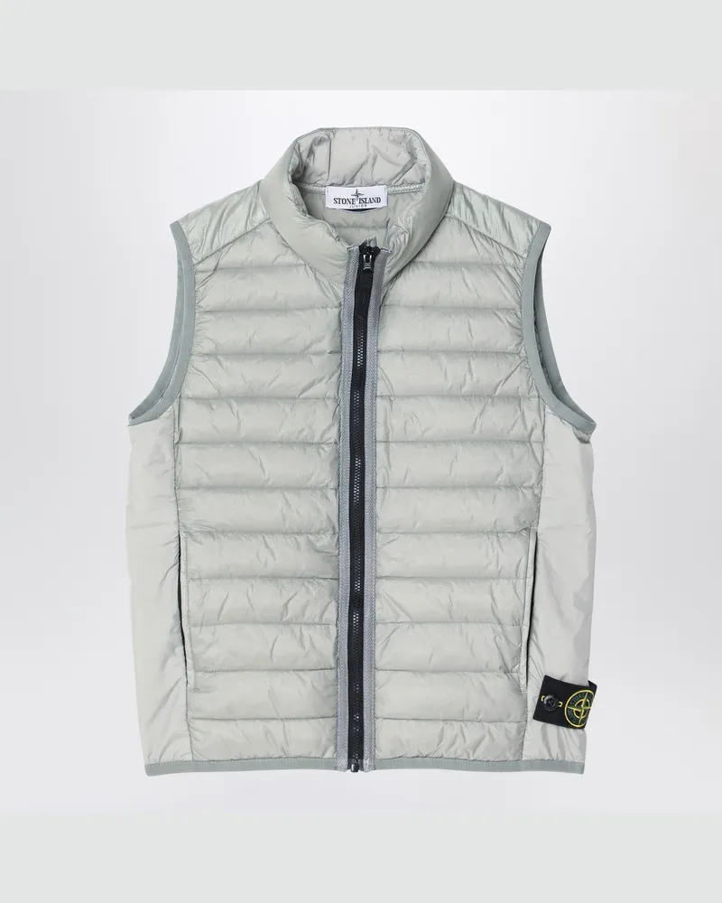 Stone Island Grau-pudriges Reißverschlussgilet 