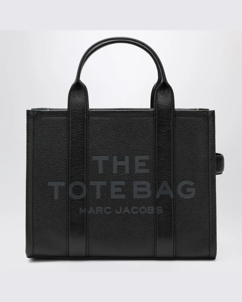 Marc Jacobs Schwarze mittelgroße Tragetasche aus Leder Schwarz