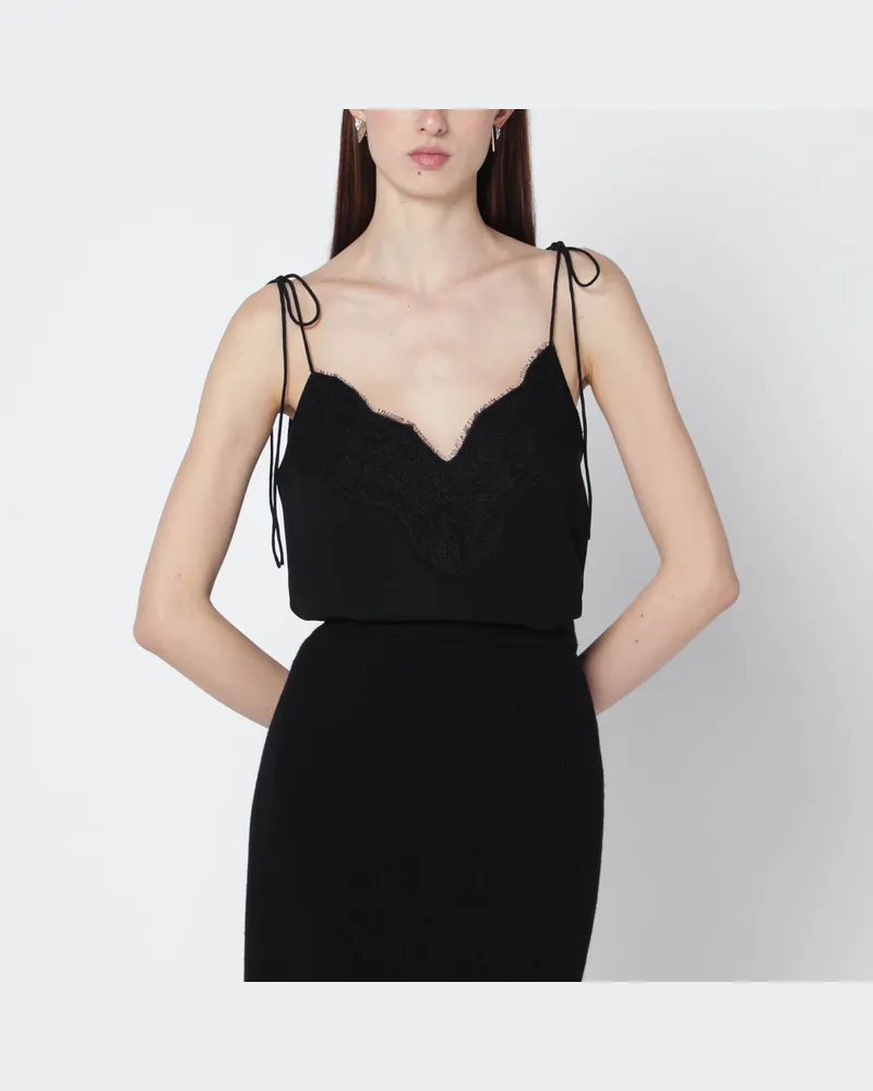 Valentino Garavani Schwarzes Seidentop Black