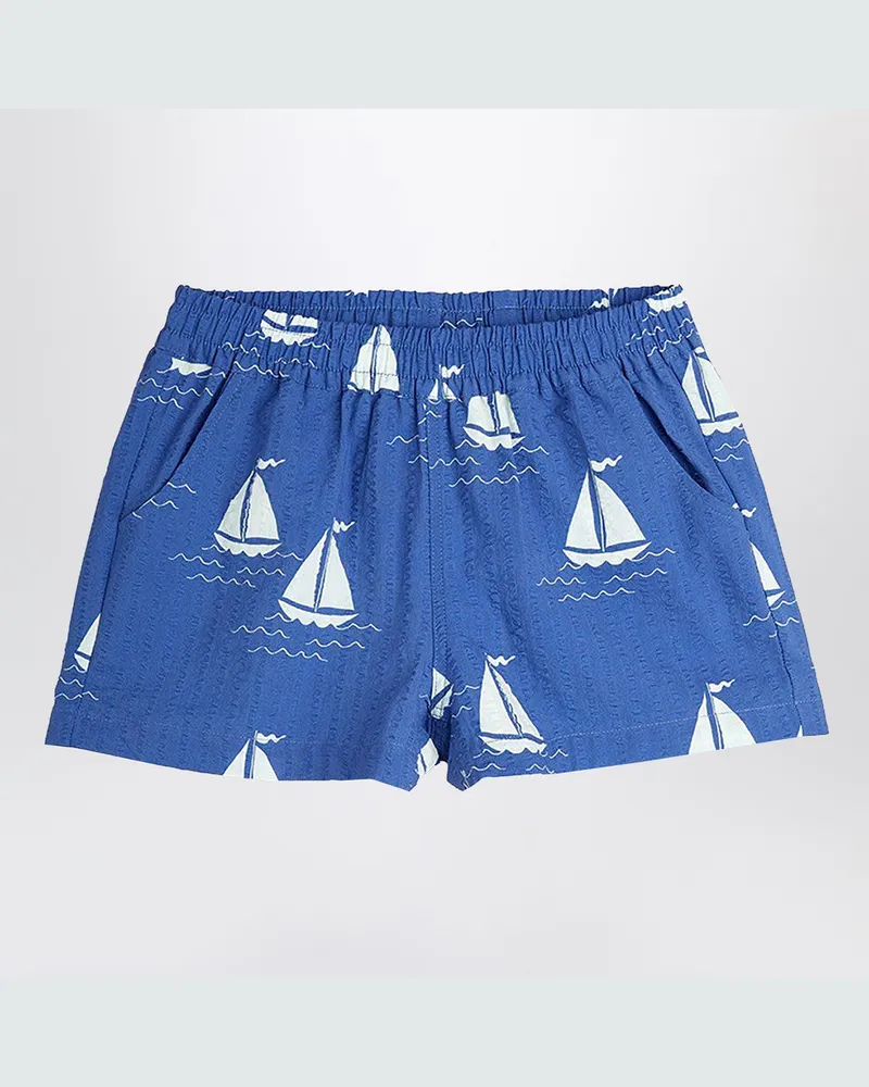 Mini Rodini Blaue Shorts mit Segelbooten Blue