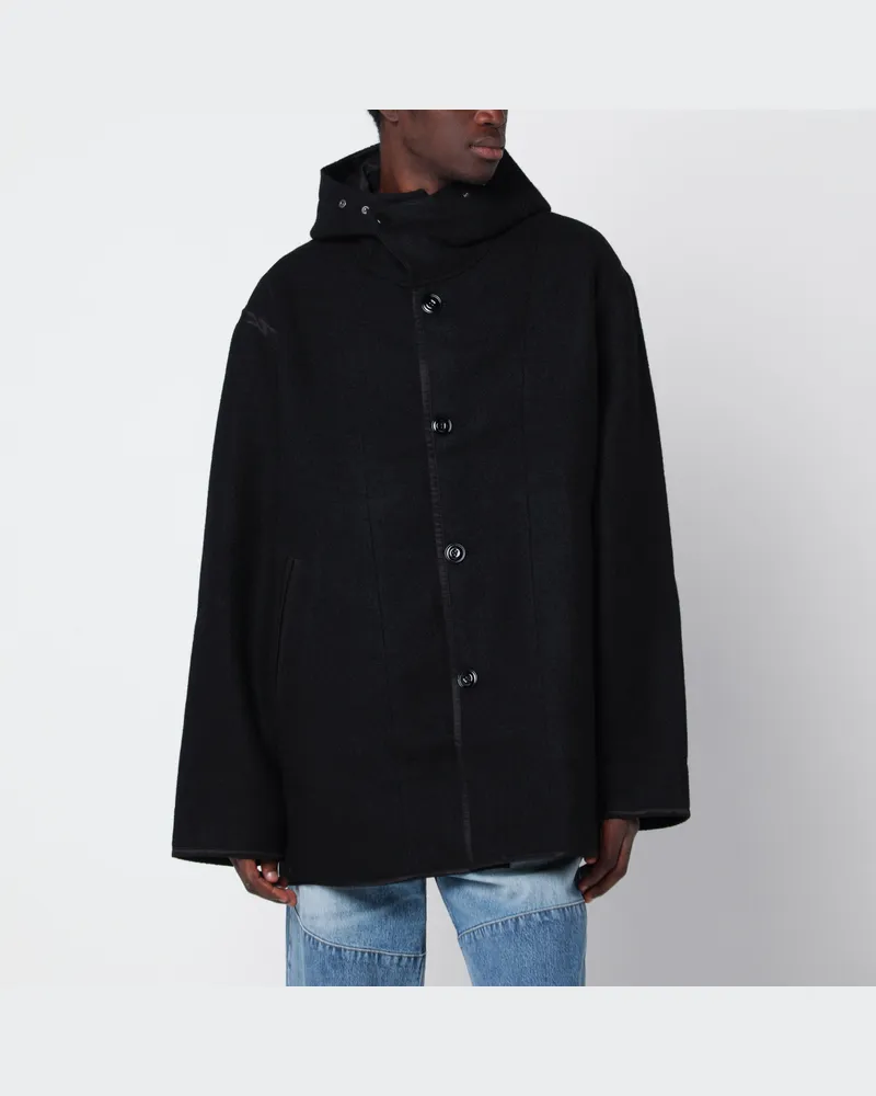 Our Legacy Schwarze Futterjacke aus Schurwolle Black