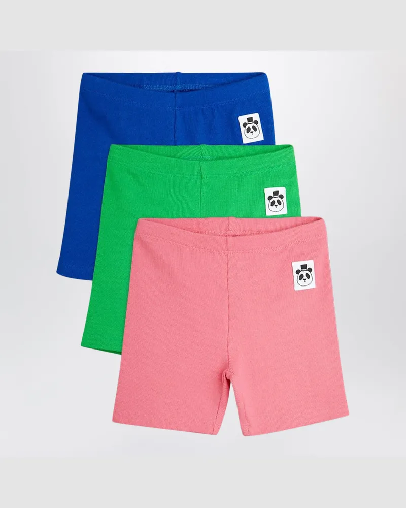 Mini Rodini Set aus drei bunten Shorts aus Baumwolle Multicolor