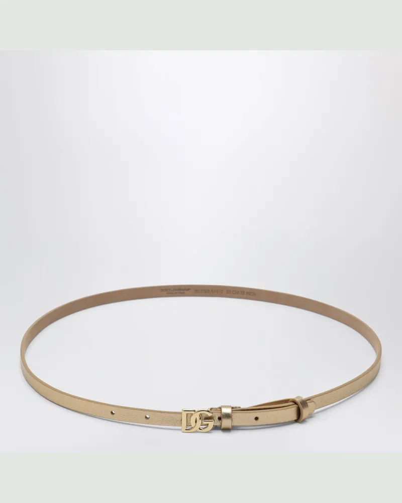 Dolce & Gabbana Ledergürtel Happy Garden aus Kalbsleder in Gold Metal