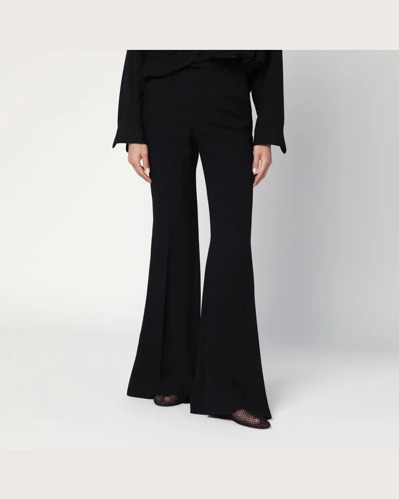 Balenciaga Schwarze Schlaghose aus Viskose Schwarz