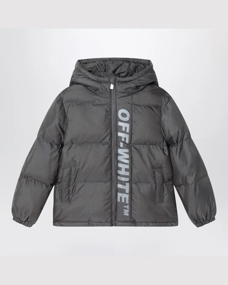 OFF-WHITE Dunkelgraue Daunenjacke aus Ripstop-Nylon Grau