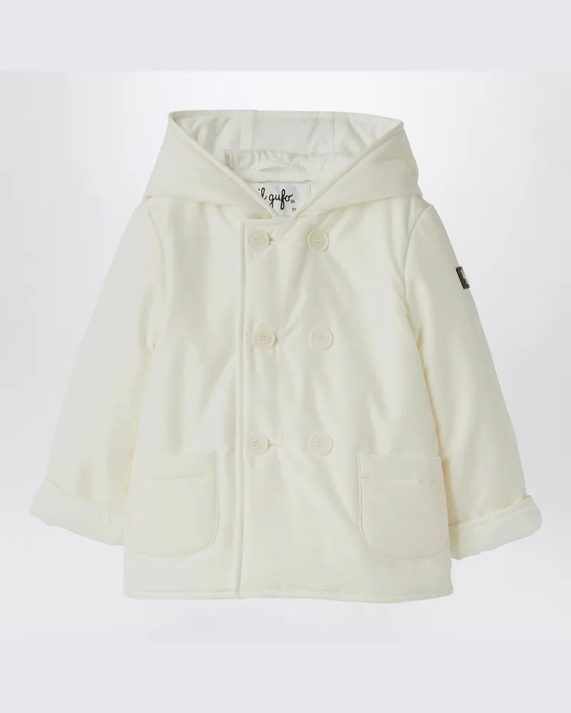Il Gufo Weiße zweireihige Jacke aus Mikrofaser Weiß