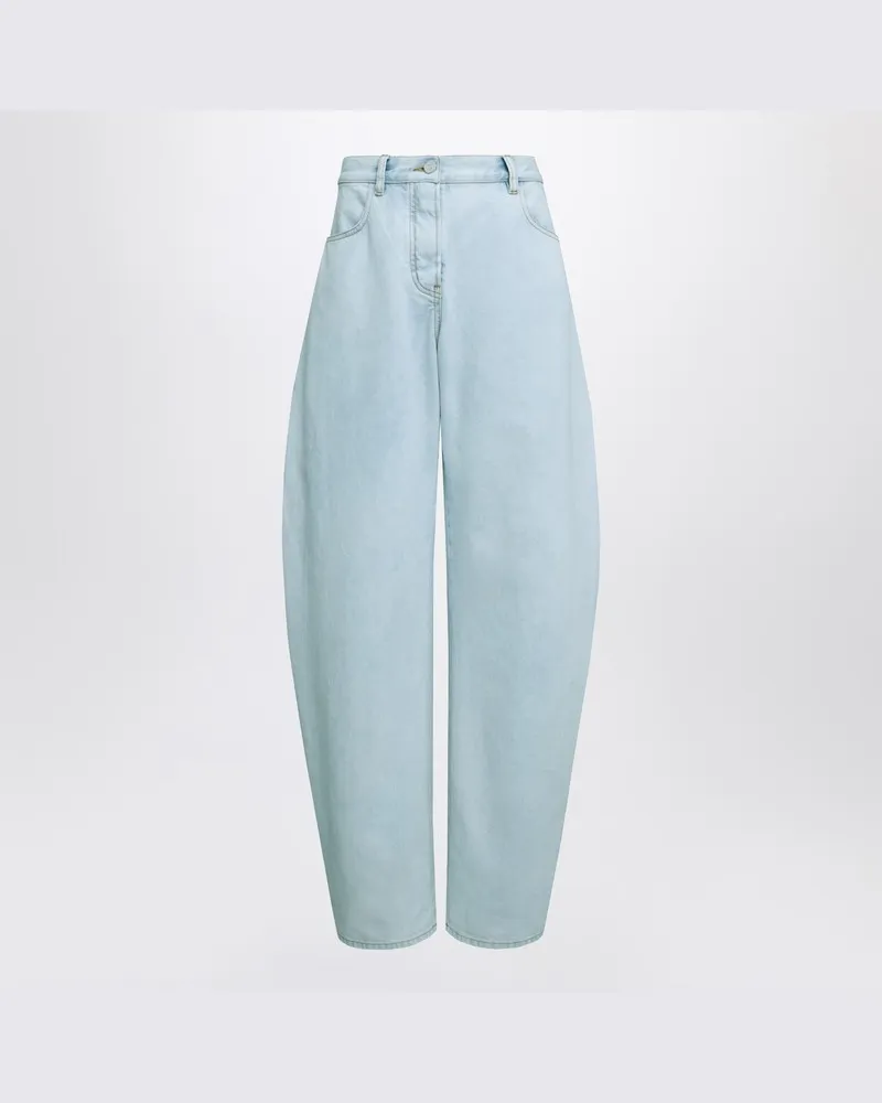 Alaïa Rund geschnittene Jeans aus Eisblau-Denim Blau