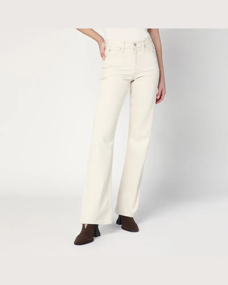 Calvin Klein Beige Relaxed Flared Jeans aus Leinenmischung Beige