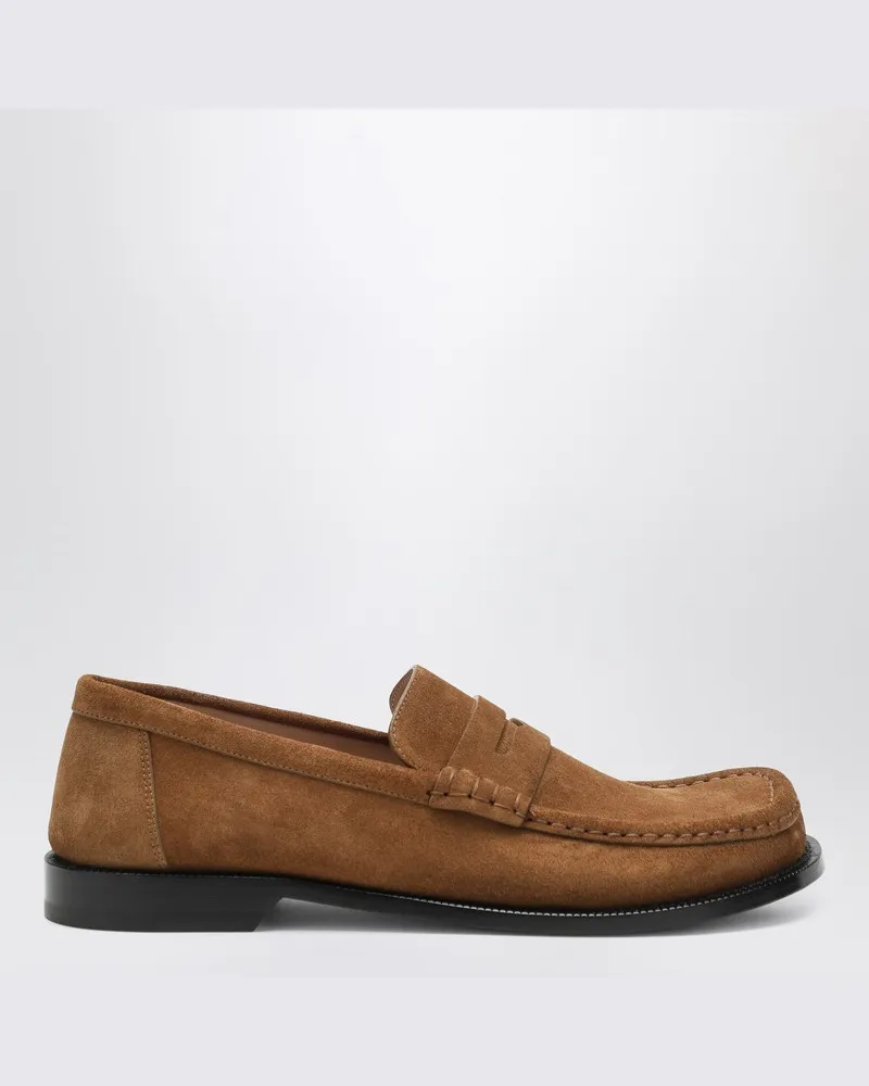 Loewe Campo Slipper aus Wildleder in Tabakfarbe Braun