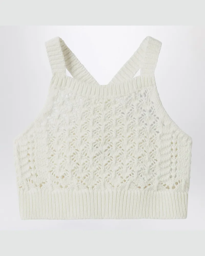 Il Gufo Milchweißes Top aus Häkelstoff White