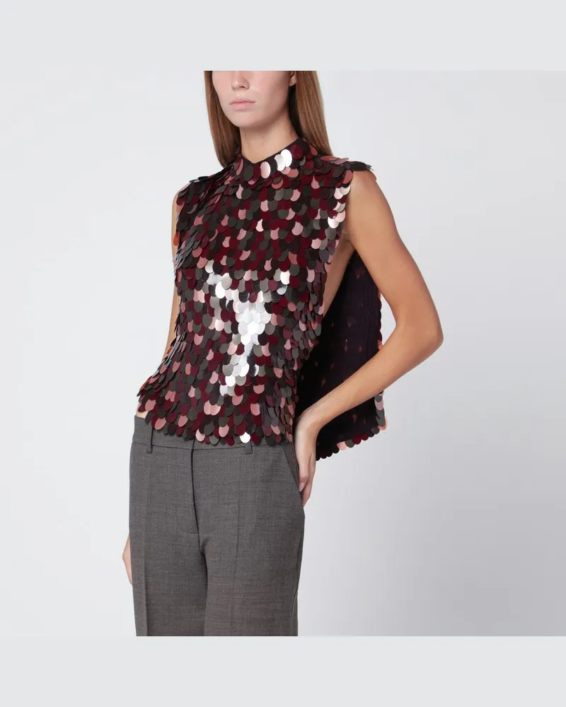 Dries van Noten Burgunderrotes Top mit Pailletten Burgunderrot