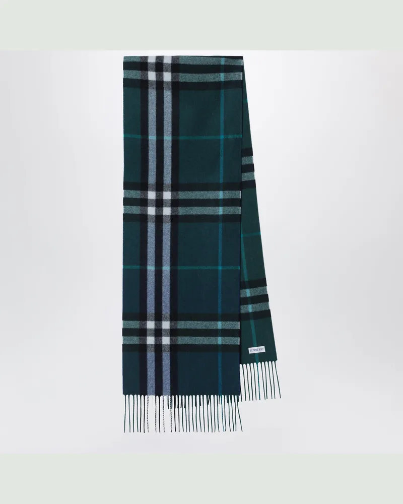 Burberry Blauer Schal aus Kaschmir mit Check mit Farbverlauf Blue