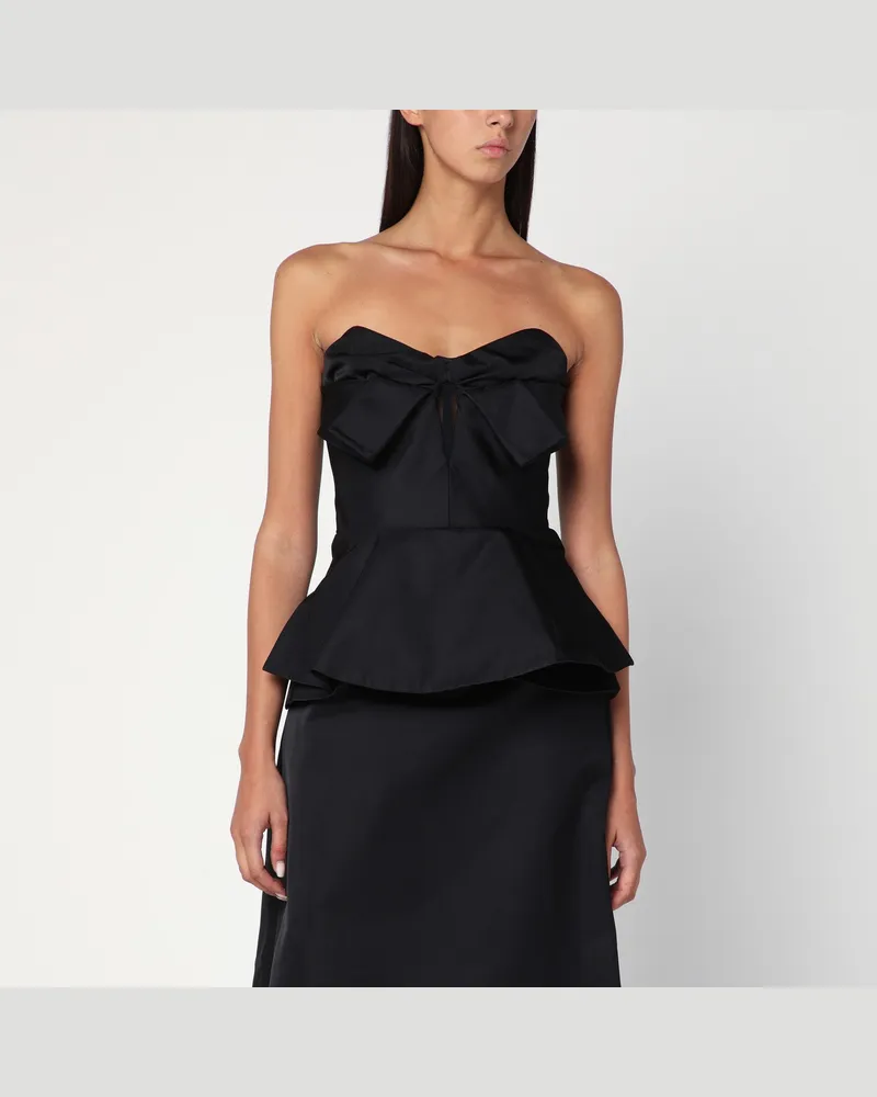 Alexander McQueen Schwarzes Korsett-Top aus Seidengemisch Black
