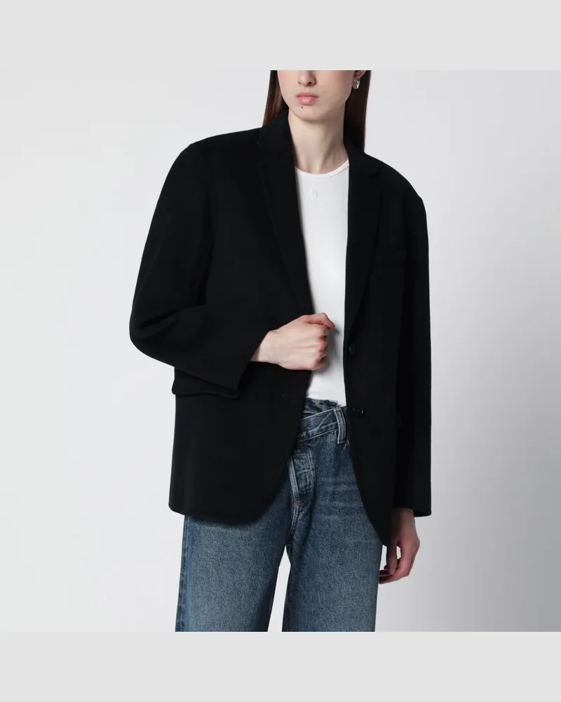 Anine Bing Quinn Blazer aus Wolle-Kaschmir in Schwarz Black