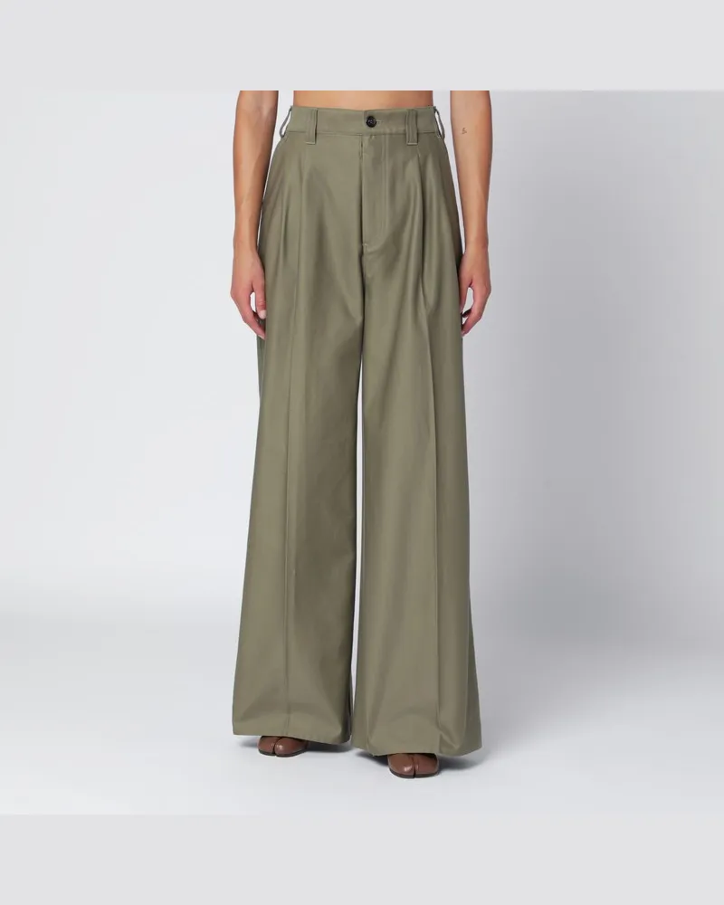 Maison Margiela Khakifarbene Palazzo-Hose Braun