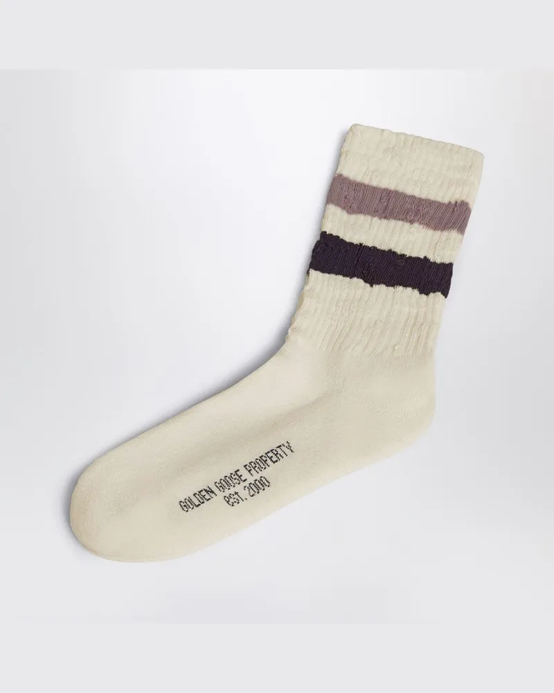Golden Goose Elfenbein Socken aus Baumwoll-Mix Mehrfarbig