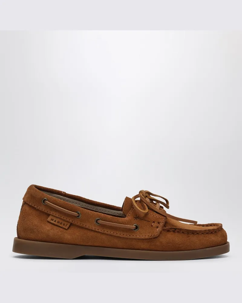Manebí Boots-Slipper aus braunem Wildleder Braun