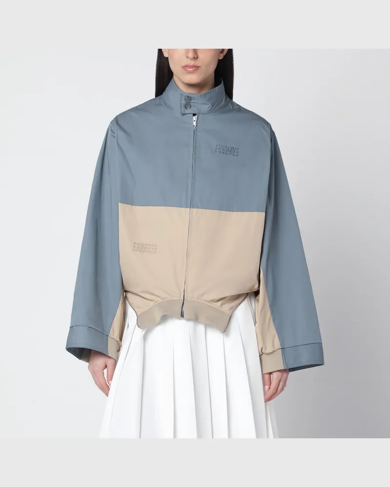 Maison Margiela Zweireihige Jacke in Blau-Grau/Beige Grau