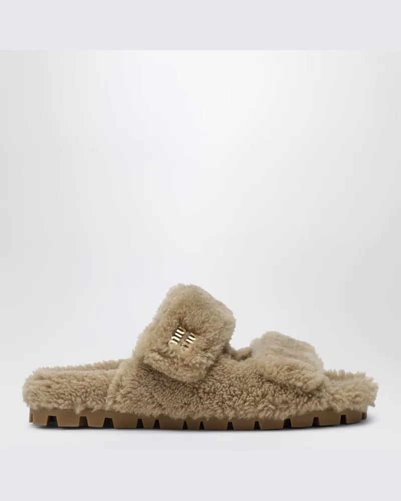 Miu Miu Desert-Fell-Slides Gelb