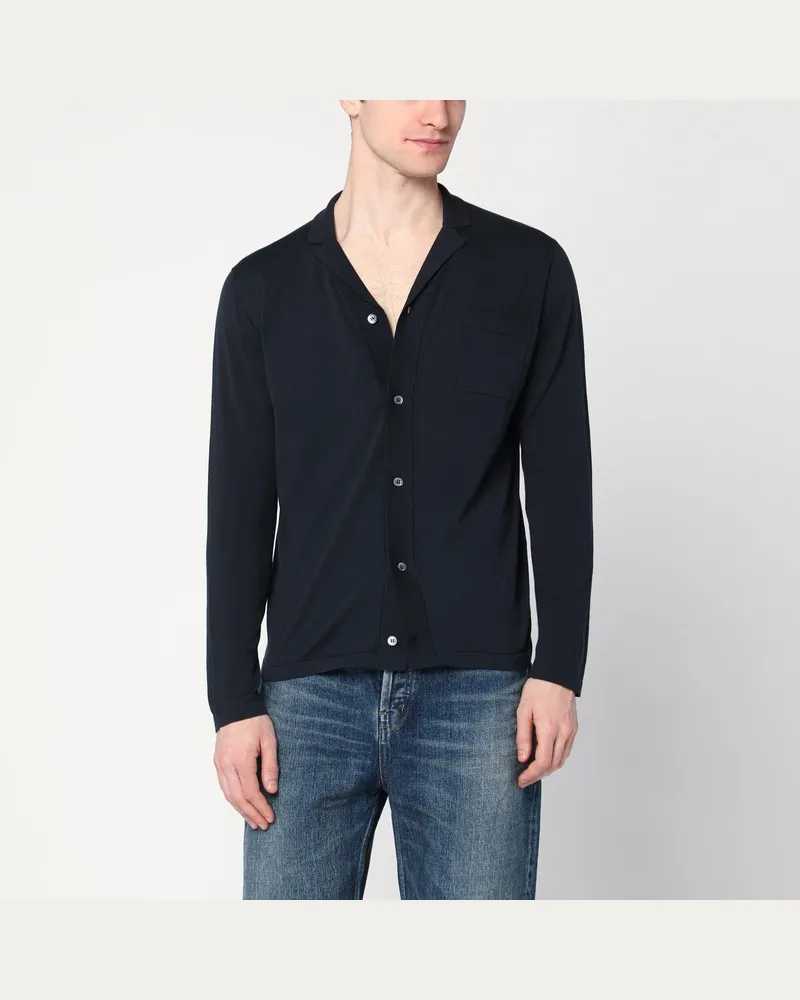 Drumohr  Marineblauer Baumwoll-Cardigan Blau