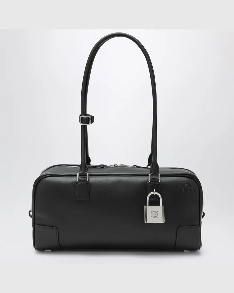 Loewe Tasche Amazona 31 Cropped aus schwarzem Glanzleder Black