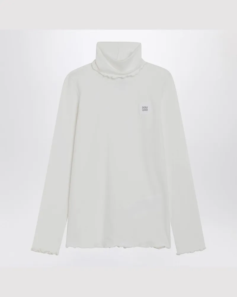 DOUUOD Rollkragenpullover aus Baumwollmischung in Elfenbein Weiß