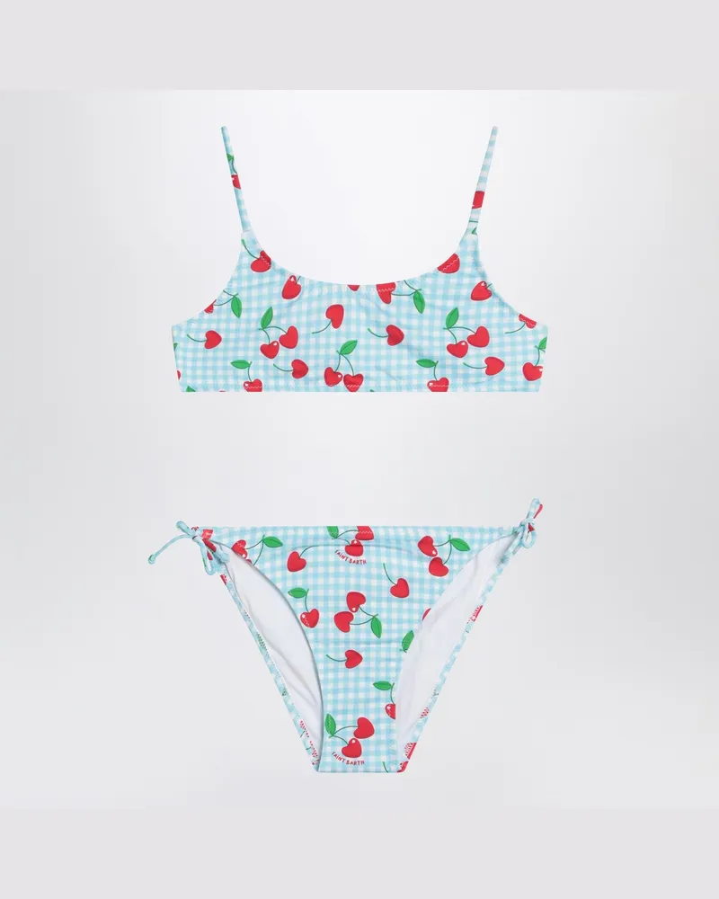MC2 Saint Barth Bralette-Bikini mit Vichy- und Kirschmuster Multicolor
