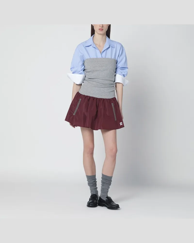 Miu Miu Minikleid mit Re-Nylon-Rock in Amarant Rot