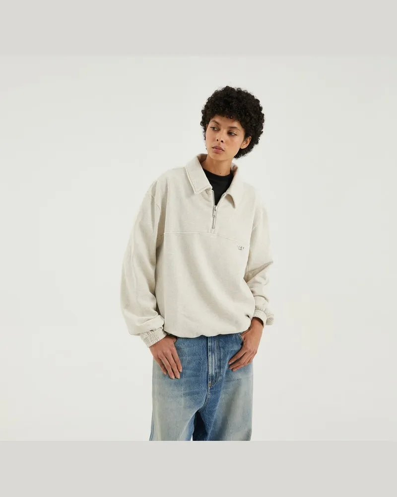 1989 STUDIO JP Halbzip Sweatshirt Hellcreme Beige