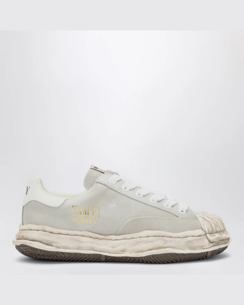 MIHARAYASUHIRO Flacher Sneaker Blakey aus Leder hellgrau Weiß