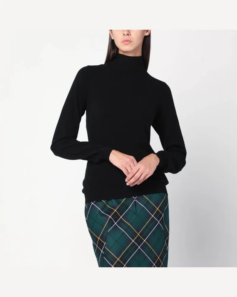Moschino Schwarzer Rollkragenpullover mit überkreuzten Details Schwarz