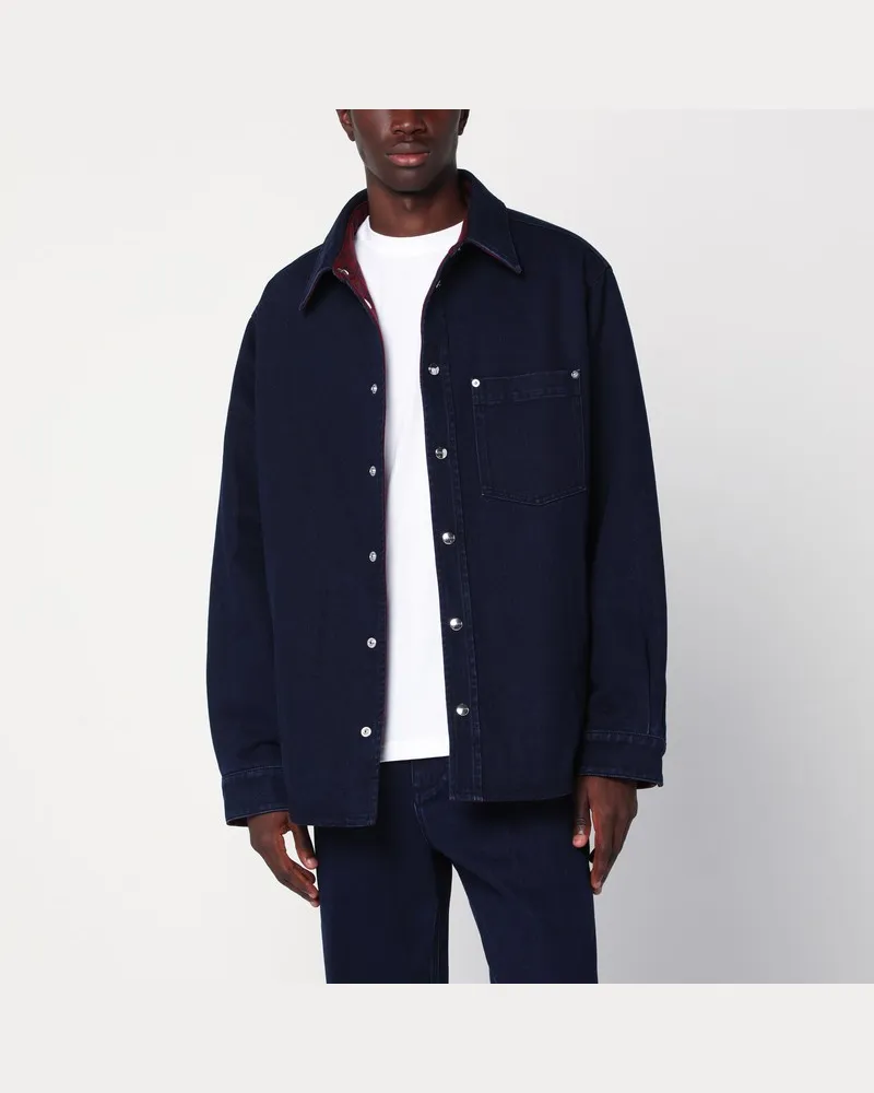 Gucci Wendbares Hemd aus Denim und Flanell Blau
