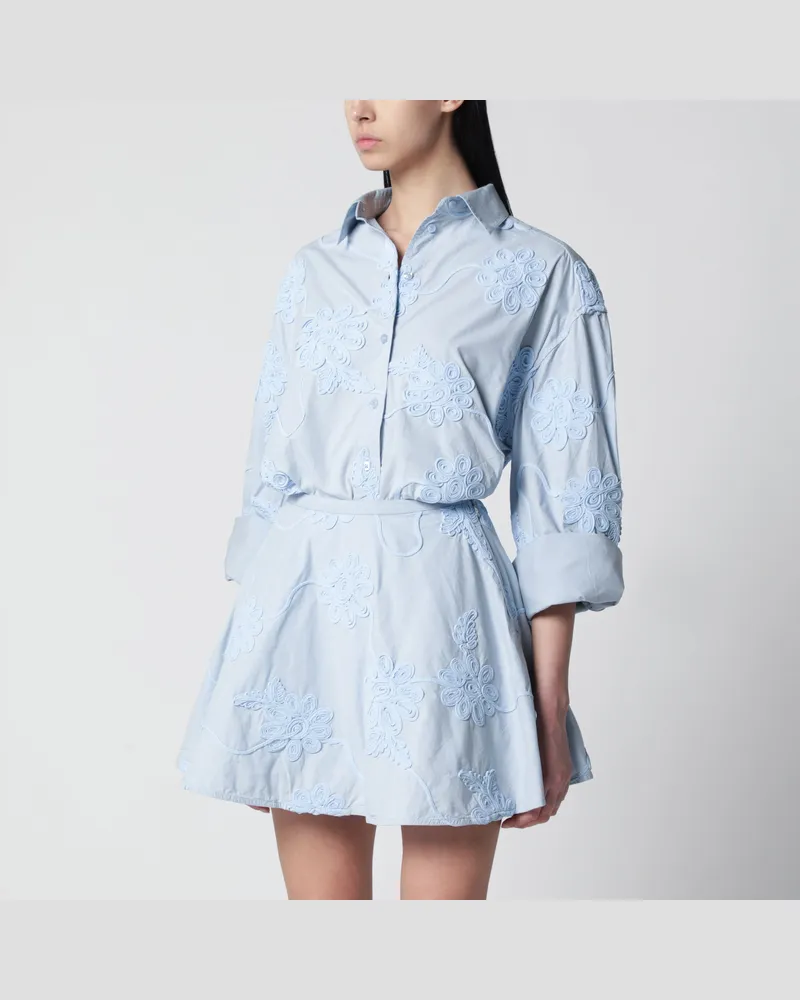 ROTATE Birger Christensen Oversize-Hemd Flower aus Bio-Baumwolle, Plein Air Light