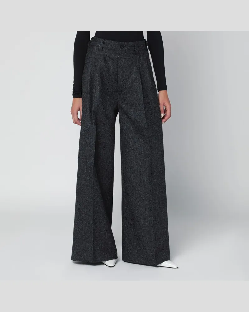 Maison Margiela Graue Wollhose mit weitem Bein Grau