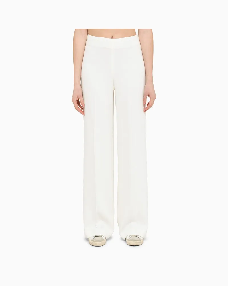Stella McCartney Weite cremefarbene Hose Weiß